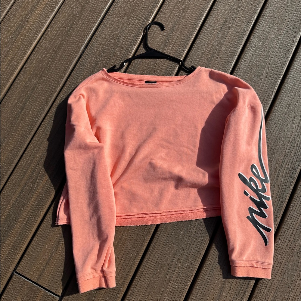 Nike Coral Long Sleeve Crop Top